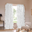 Tenda in lino con volani bianco ottico - Drops