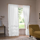 Tenda in lino con volani bianco ottico – Waterfall