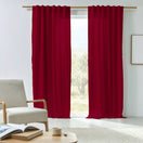 Tenda in lino lavato bordeaux con fodera in cotone