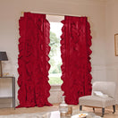 Tenda in lino con volani bordeaux - Drops