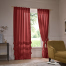 Tenda su misura in lino con volani rosso mattone – Waterfall