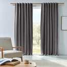 Tenda in lino lavato con fodera oscurante grigio piombo