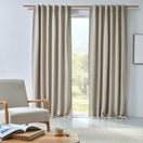 Tenda in lino lavato con fodera oscurante beige naturale