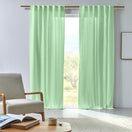Tenda su misura in lino lavato stroppiciato verde menta