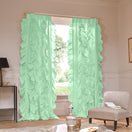 Tenda su misura in lino con volani verde menta - Drops