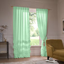 Tenda su misura in lino con volani verde menta – Waterfall
