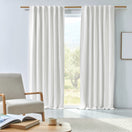Tenda in lino lavato con fodera oscurante bianco ottico