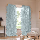 Tenda su misura in lino con volani blu ghiaccio - Drops