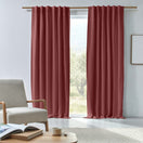 Tenda in lino lavato con fodera oscurante rosso mattone
