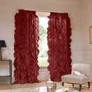 Tenda su misura in lino con volani rosso mattone - Drops