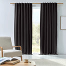Tenda in lino lavato con fodera oscurante nero inchiostro