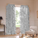 Tenda su misura in lino con volani grigio minerale - Drops