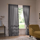 Tenda su misura in lino con volani grigio piombo – Waterfall
