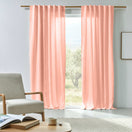 Tenda su misura in lino lavato rosa con fodera in cotone