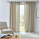 Tenda su misura in lino lavato stroppiciato beige naturale