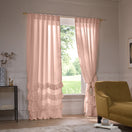 Tenda su misura in lino con volani rosa – Waterfall
